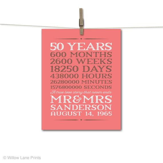 50Th Anniversary Gift Ideas For Grandparents
 50th anniversary ts for grandparents by WillowLanePrints