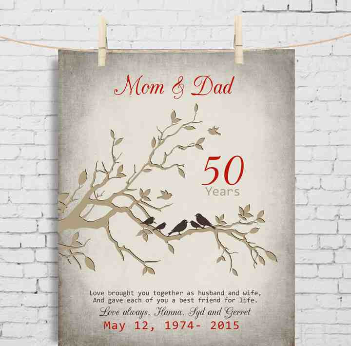 50Th Anniversary Gift Ideas Parents
 50Th Wedding Anniversary Gifts For Parents Wedding and