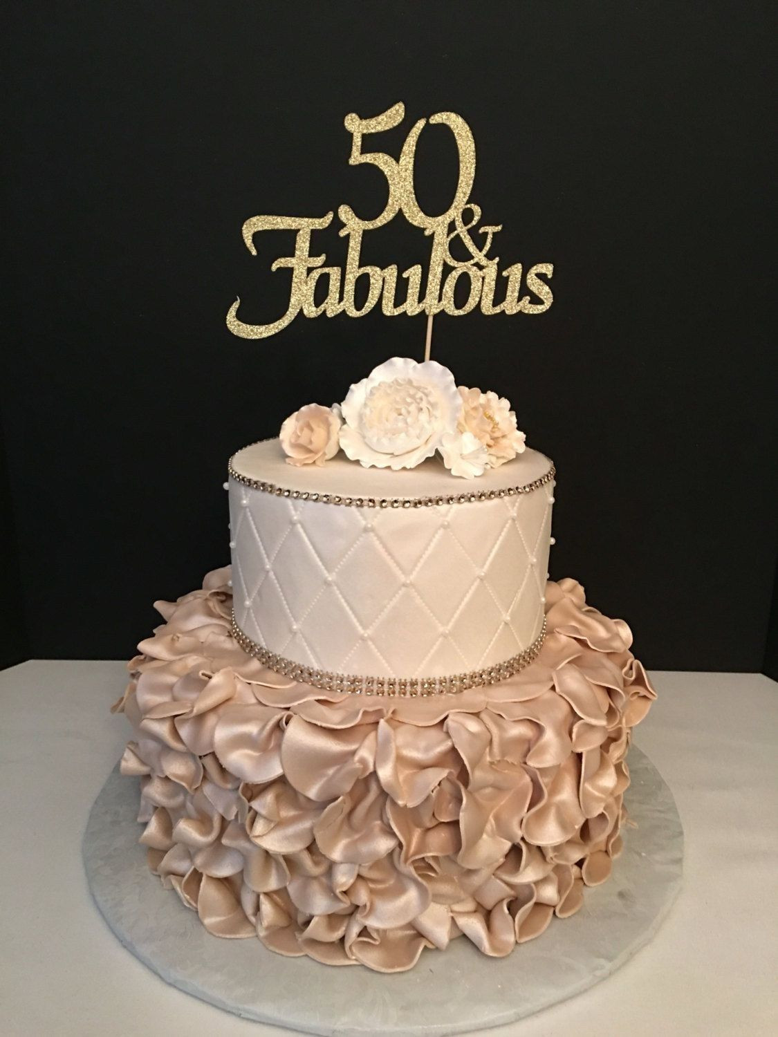 50th Birthday Cake Ideas For Her
 50Th Birthday Cakes For Her Any Number Gold Glitter 50th
