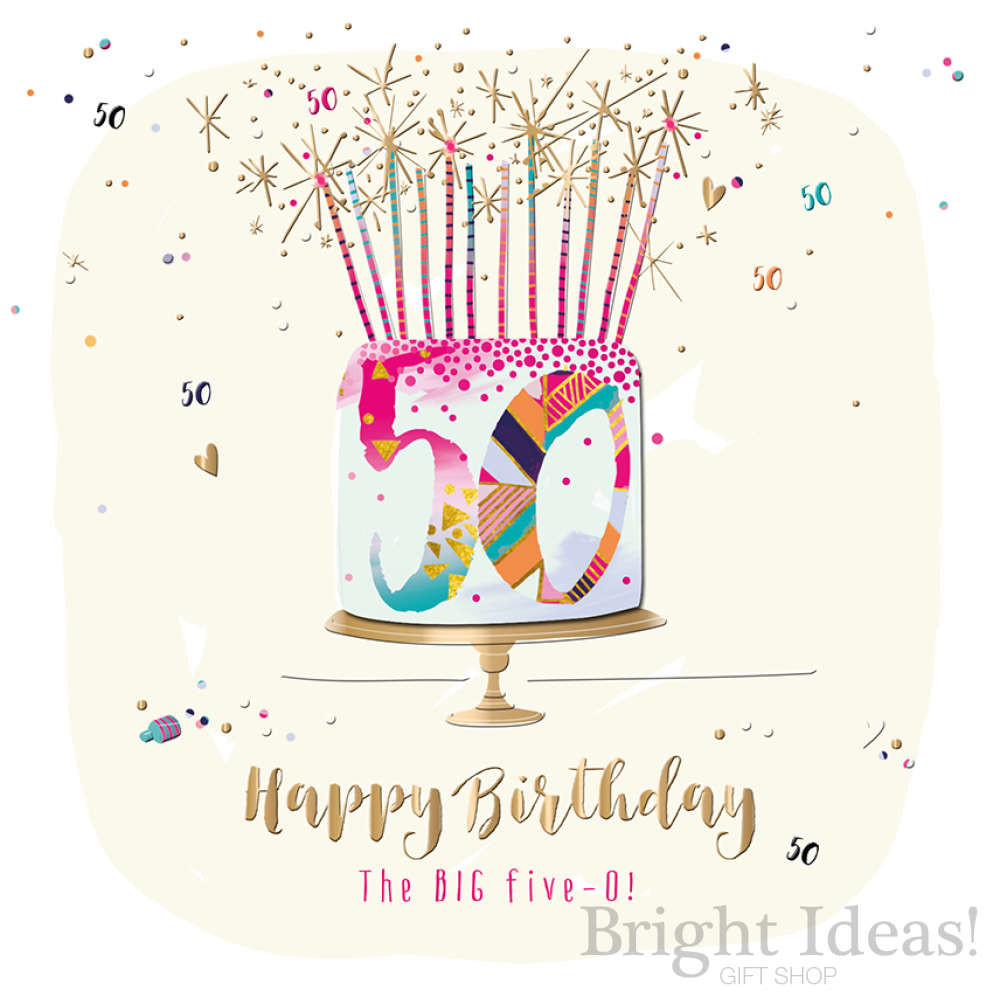50th Birthday Card Ideas
 50th Birthday Card The BIG Five 0 50 Cake by Ling Design