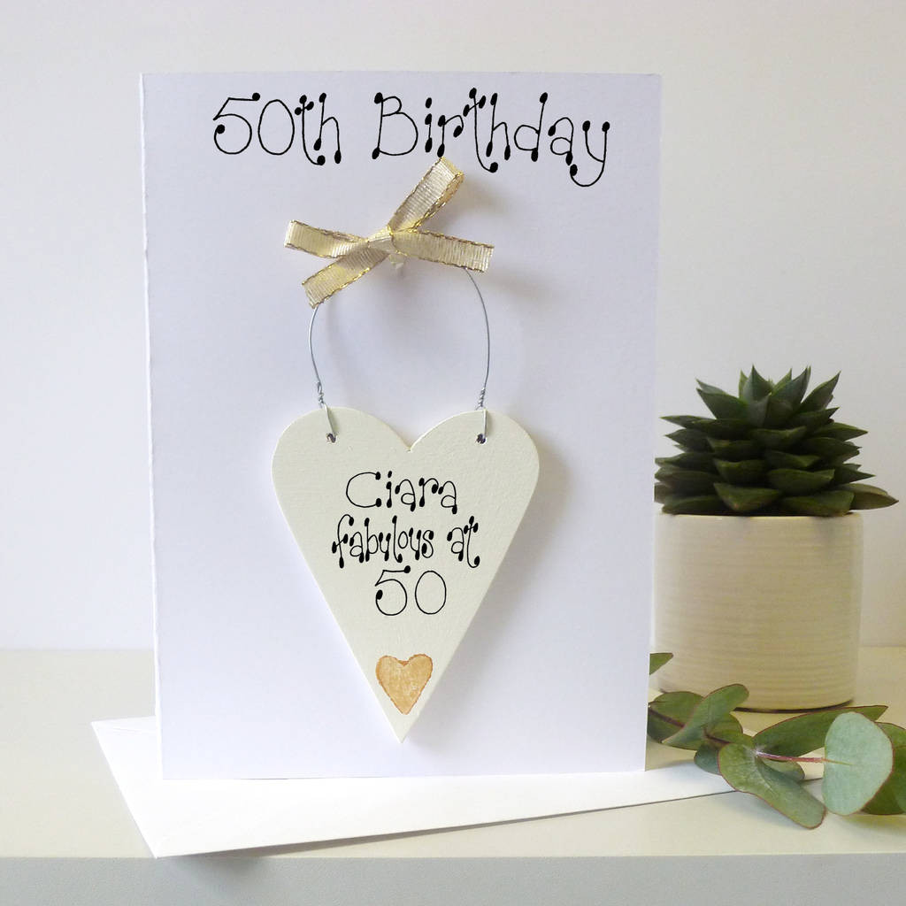 50th Birthday Card Ideas
 personalised 50th birthday card by country heart
