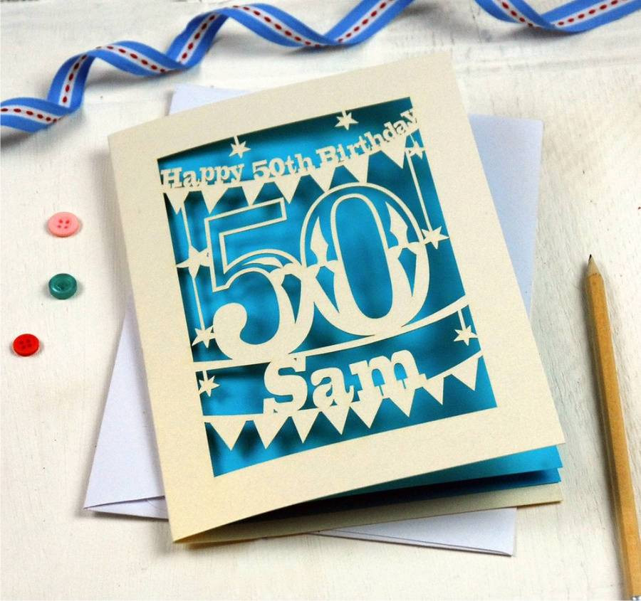 50th Birthday Card Ideas
 Personalised Papercut 50th Birthday Card By Pogofandango
