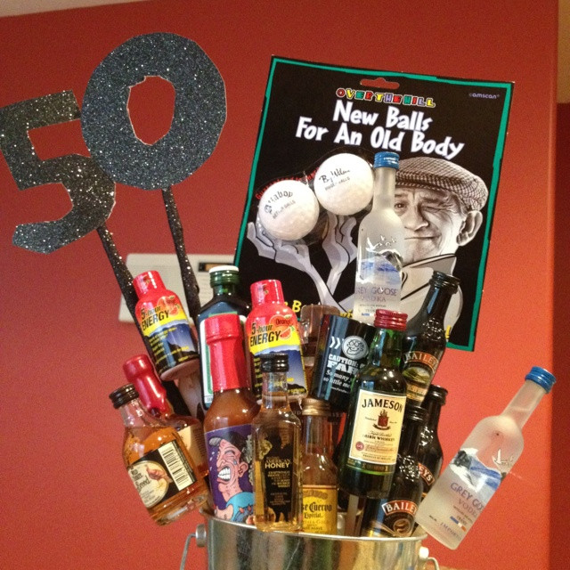 50Th Birthday Gift Ideas Men
 50th Birthday Gift basket for Men Party ideas