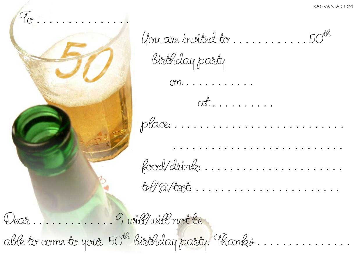50th Birthday Party Invitation
 FREE 50th Birthday Party Invitations Wording – Bagvania