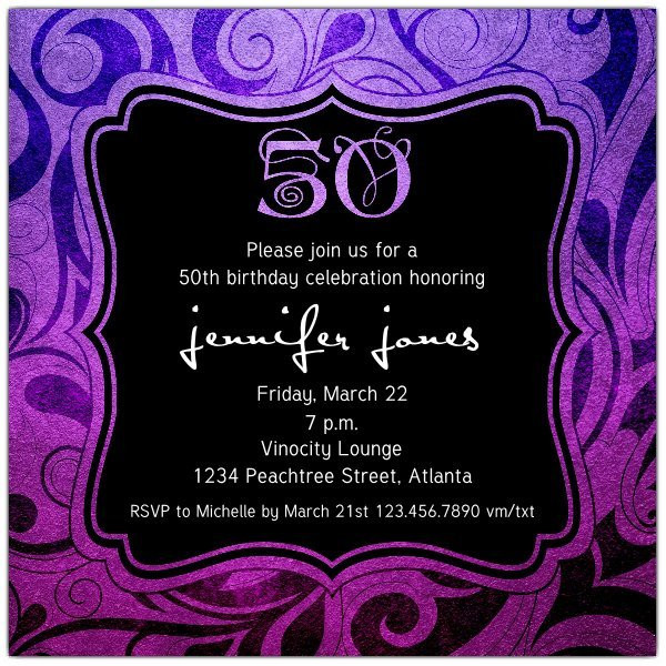 50th Birthday Party Invitation
 Brilliant Emblem 50th Birthday Party Invitations