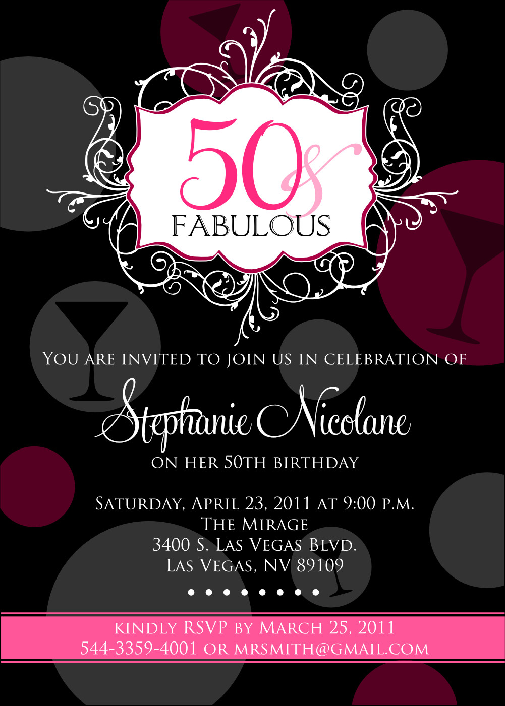 50th Birthday Party Invitation
 FREE Printable 50th Birthday Invitations for Women