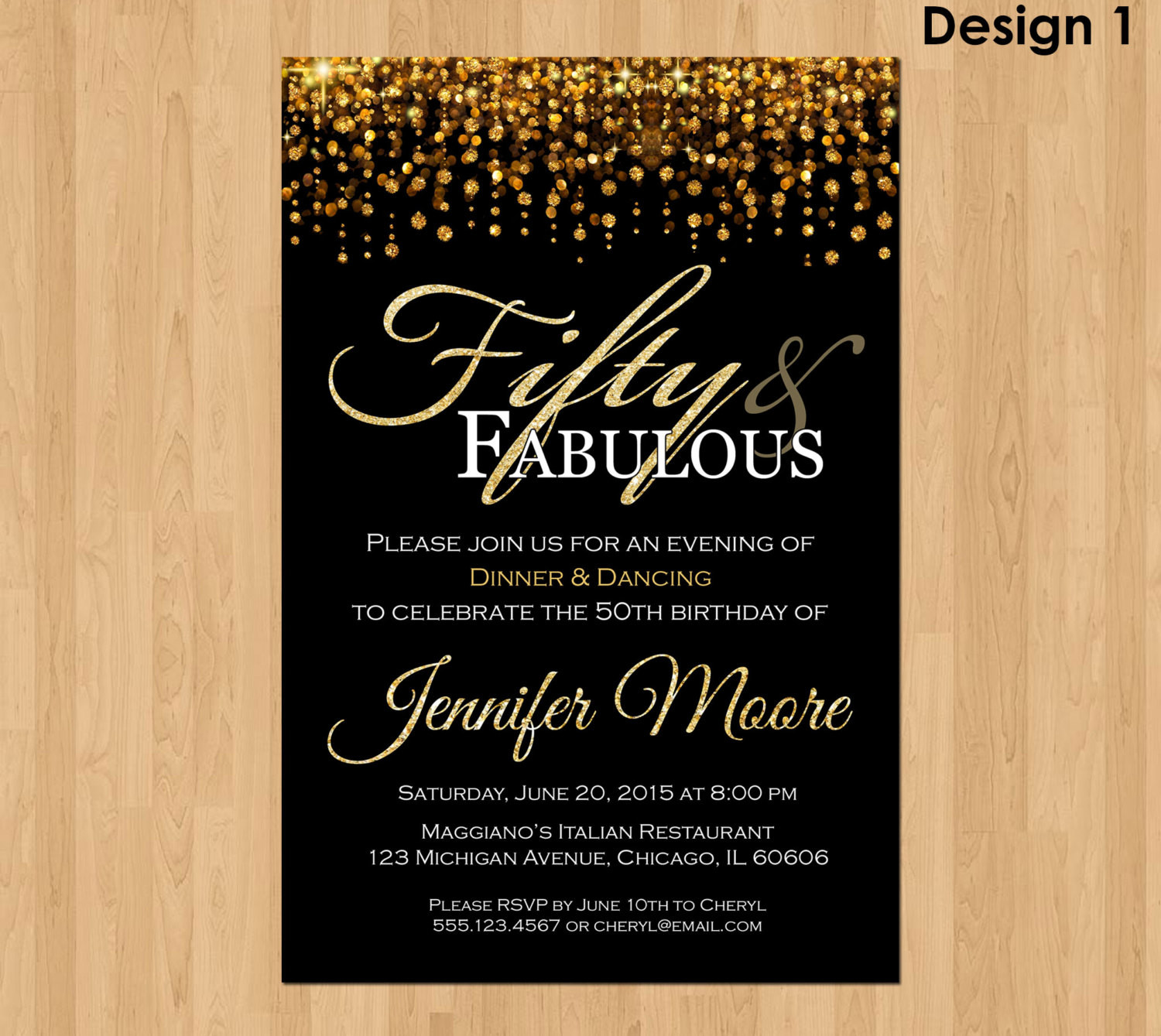 50th Birthday Party Invitation
 50th Birthday Invitation for Women 50 and Fabulous