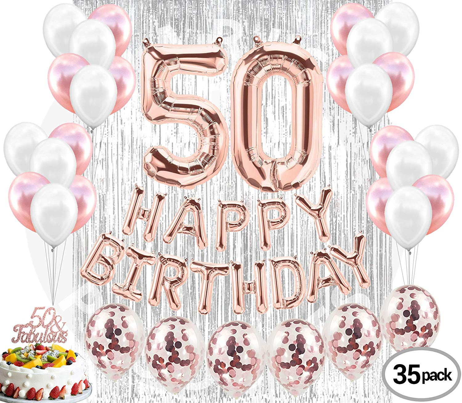 50th Birthday Party Themes For Her
 Buy 50th Birthday Cake Topper With Glitter Gold Dress and