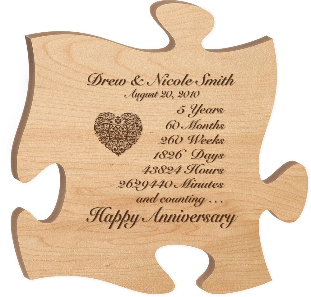 5Th Anniversary Gift Ideas For Him
 Personalized 5th anniversary t for him Fifth