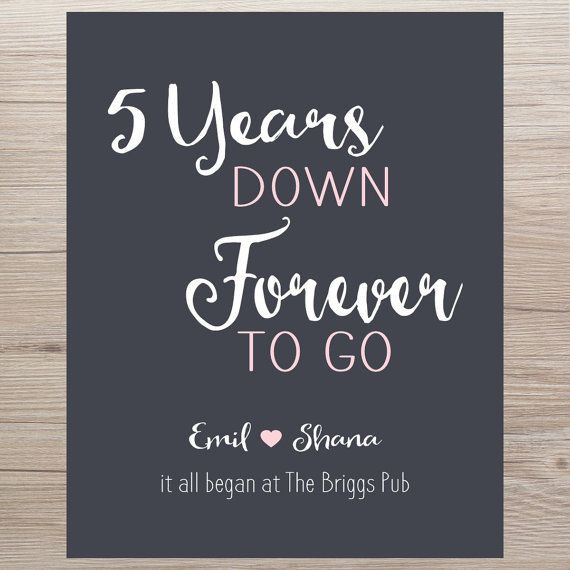 5Th Anniversary Quotes
 5 Year Anniversary Gift IT ALL BEGAN by PrintsbyChristine