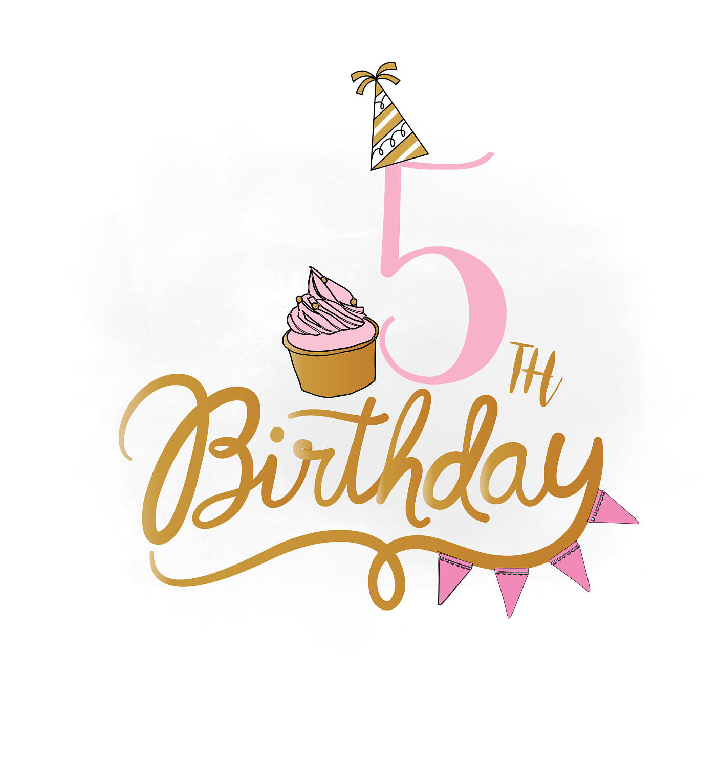 5th Birthday Quotes
 5th Birthday SVG clipart baby girl Birthday Quote Birthday