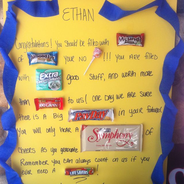 5Th Grade Graduation Gift Ideas For Boys
 Graduation candy card