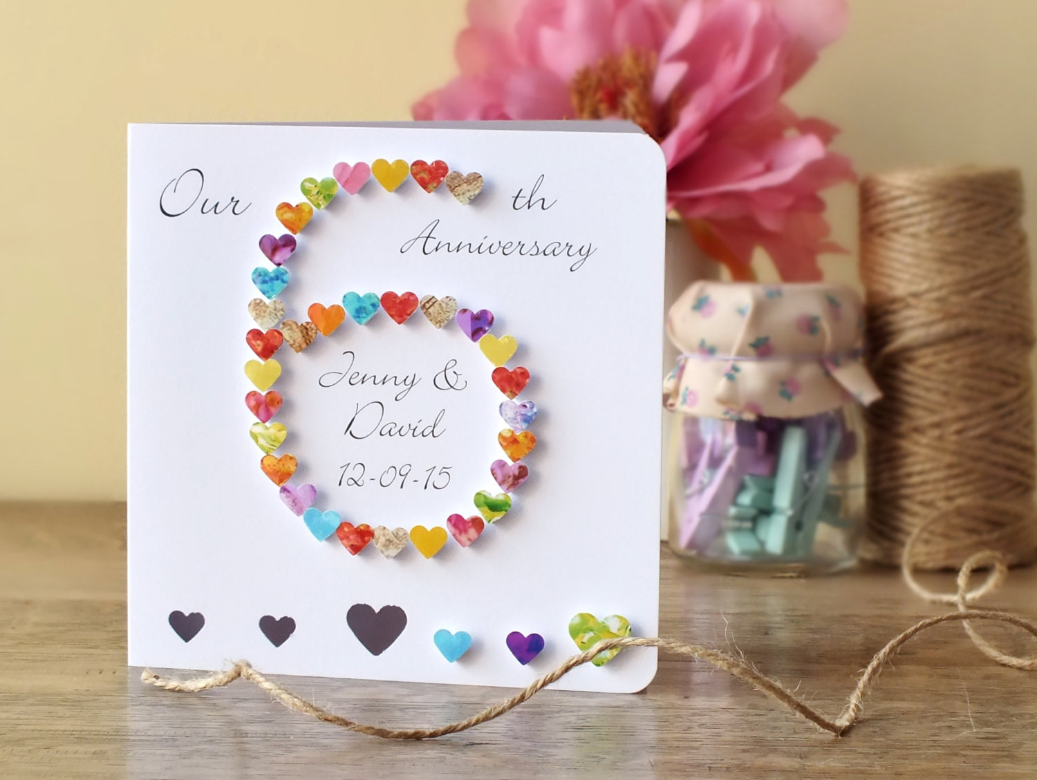 6 Years Anniversary Gift Ideas
 6th Wedding Anniversary Card Personalised Custom 6th