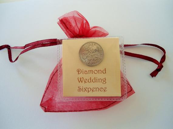 60 Wedding Anniversary Gift Ideas
 60th anniversary t diamond wedding sixpence 60th by