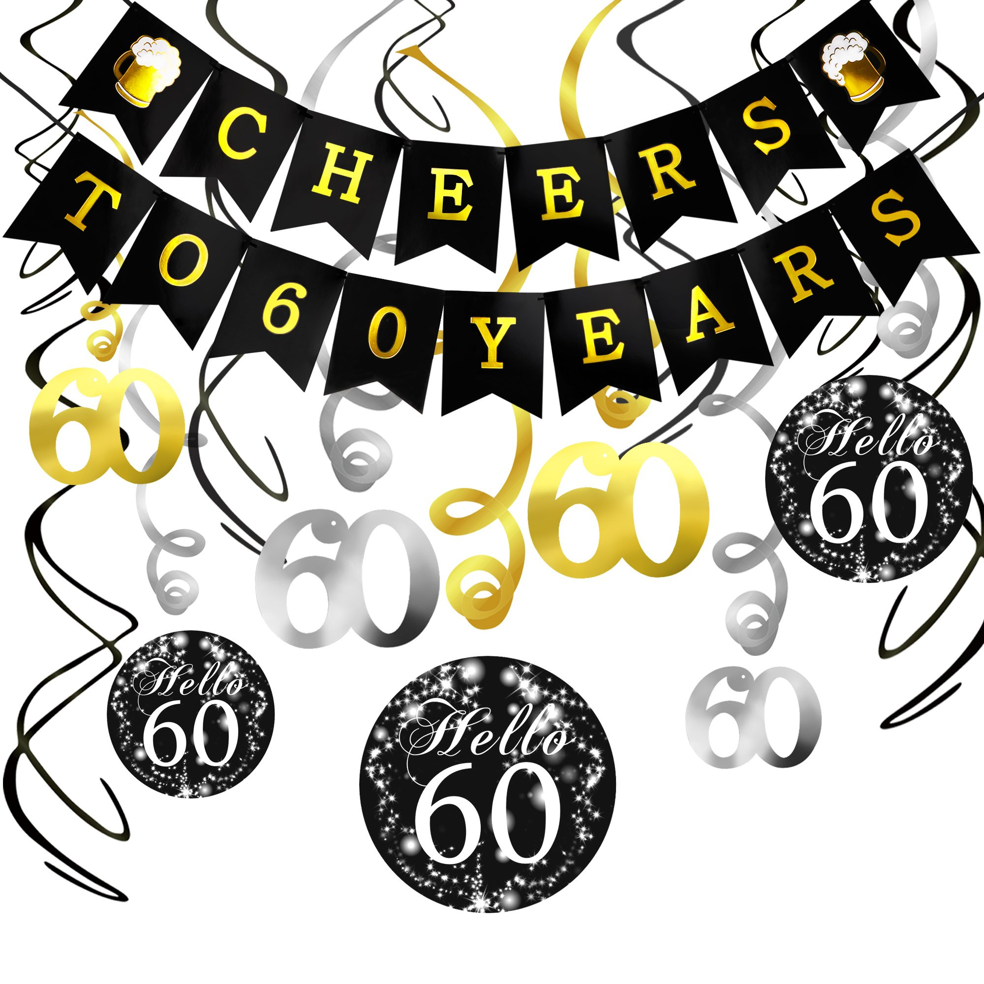 60 Year Old Birthday Party Ideas
 Amazon MeySimon 60th Birthday Decorations Balloons