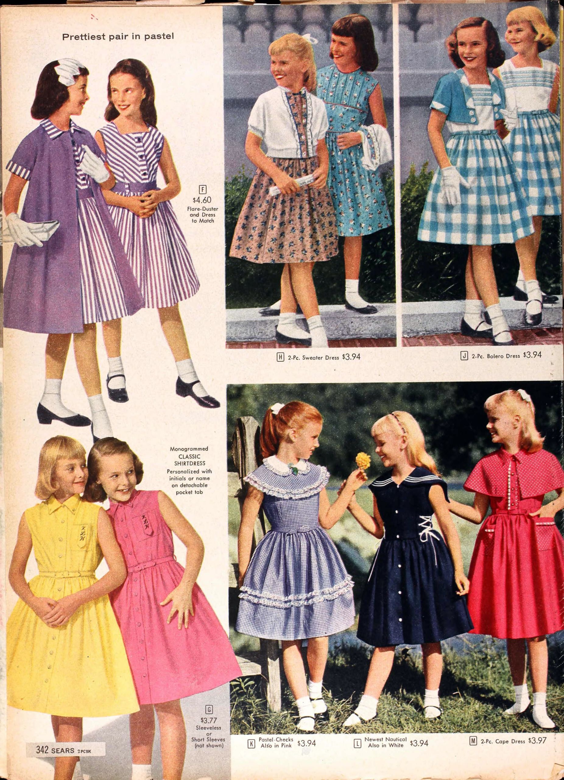 60S Kids Fashion
 Sears Catalog Spring Summer 1958 Girls Dresses