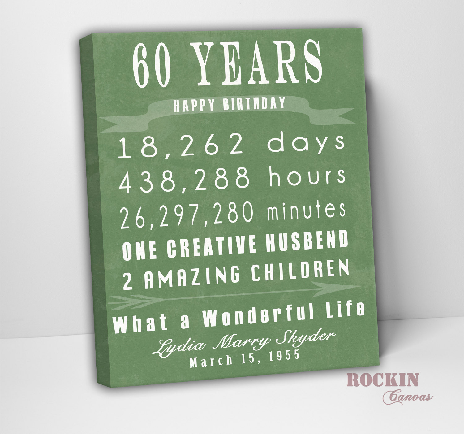 60Th Birthday Gift Ideas For Dad
 60th BIRTHDAY GIFT Sign Print Personalized Art CanvasMom Dad