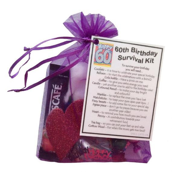 60Th Birthday Gift Ideas For Her
 60th Birthday Survival Kit 60th Gift Gift for by SmileGiftsUK