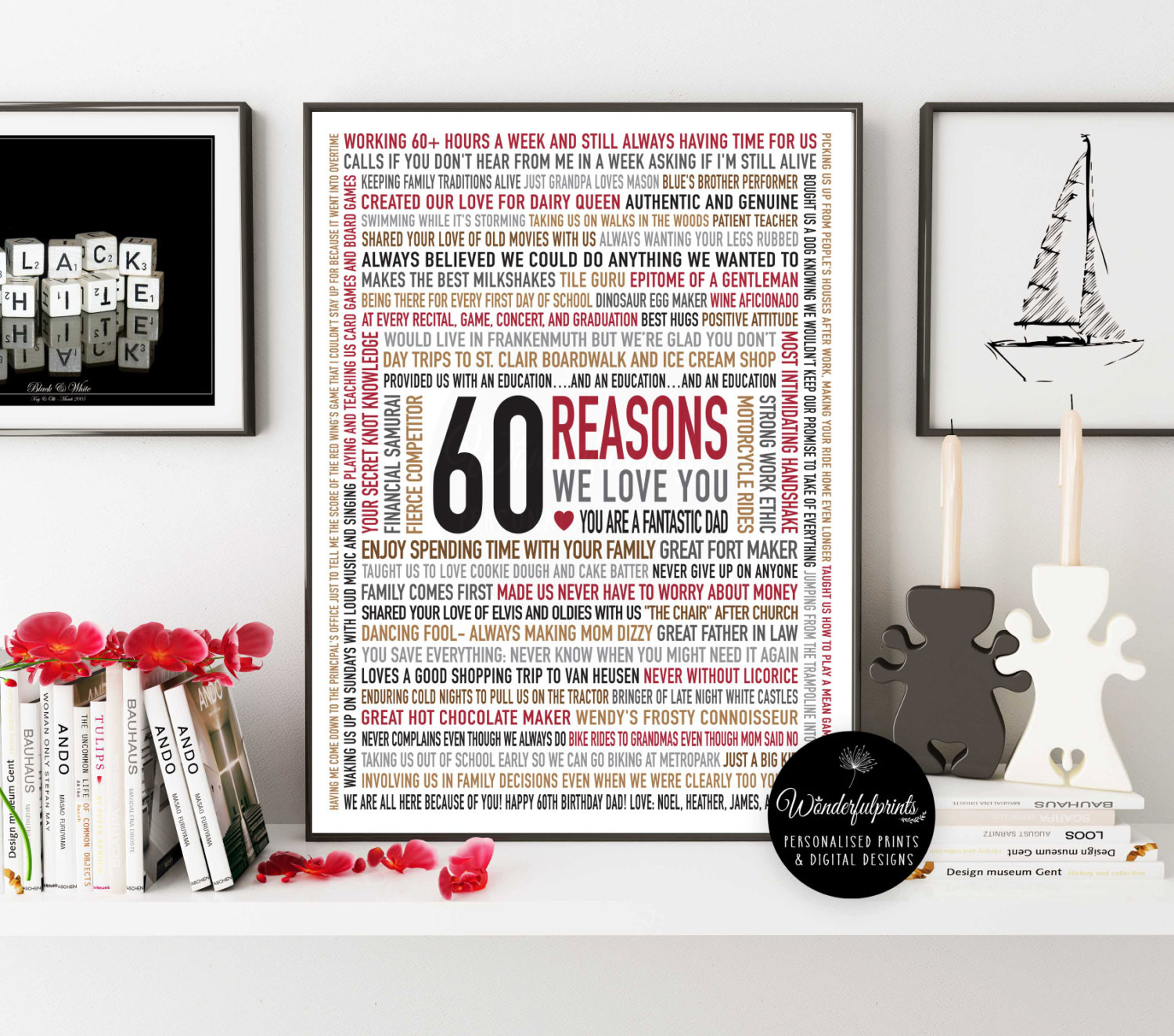 60th Birthday Gifts For Dad
 Custom 60th Birthday Gift for DAD 60 Reasons Why We Love You