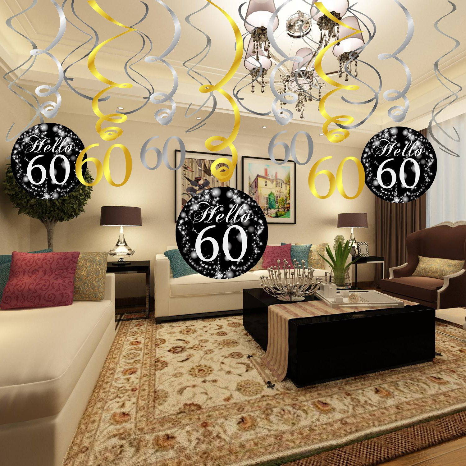 60th Birthday Table Decorations
 Konsait 60th Birthday Decoration 60th Birthday Hanging