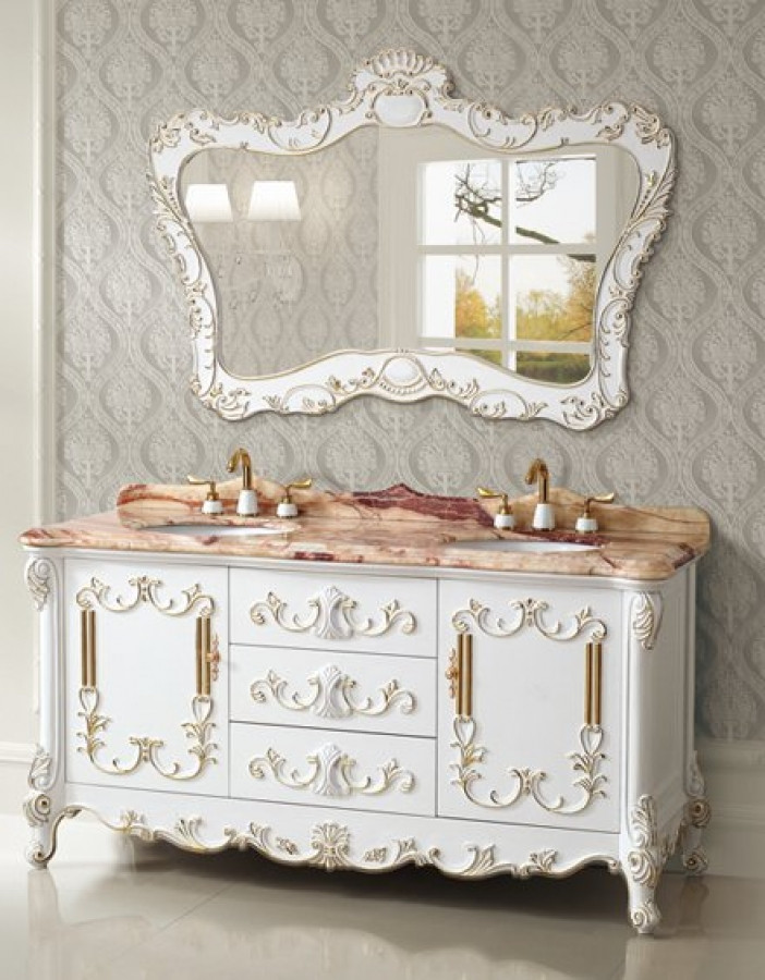 65 Bathroom Vanity
 65 Inch Double Sink Bath Vanity with Jade Marble Top