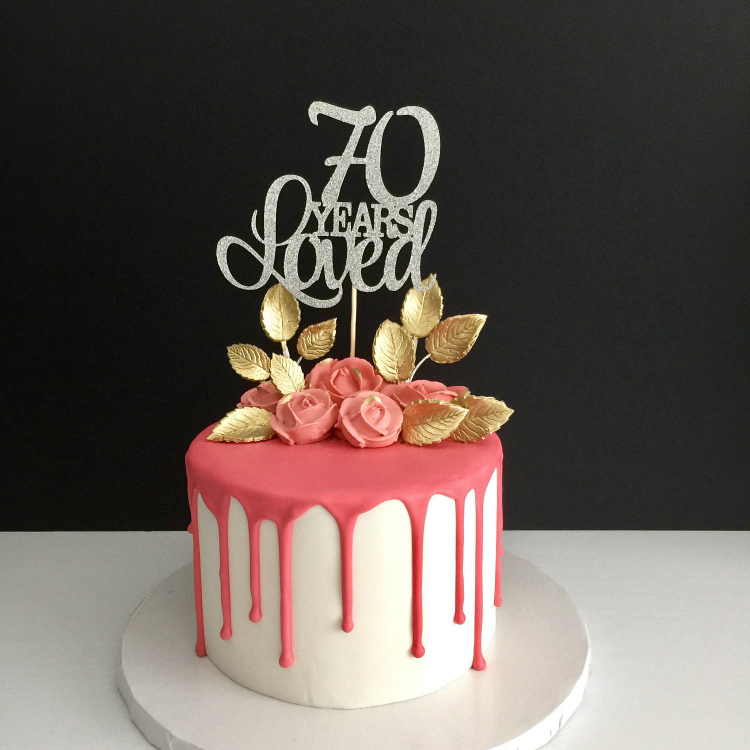 70 Birthday Cakes
 70 Years Loved Cake Topper 70th Birthday Cake Topper Happy
