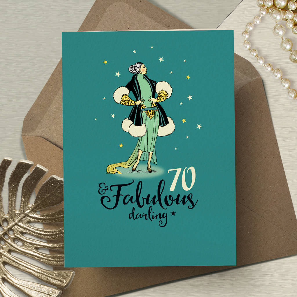 70th Birthday Cards
 70th birthday card for her ‘fabulous 70’ by the typecast