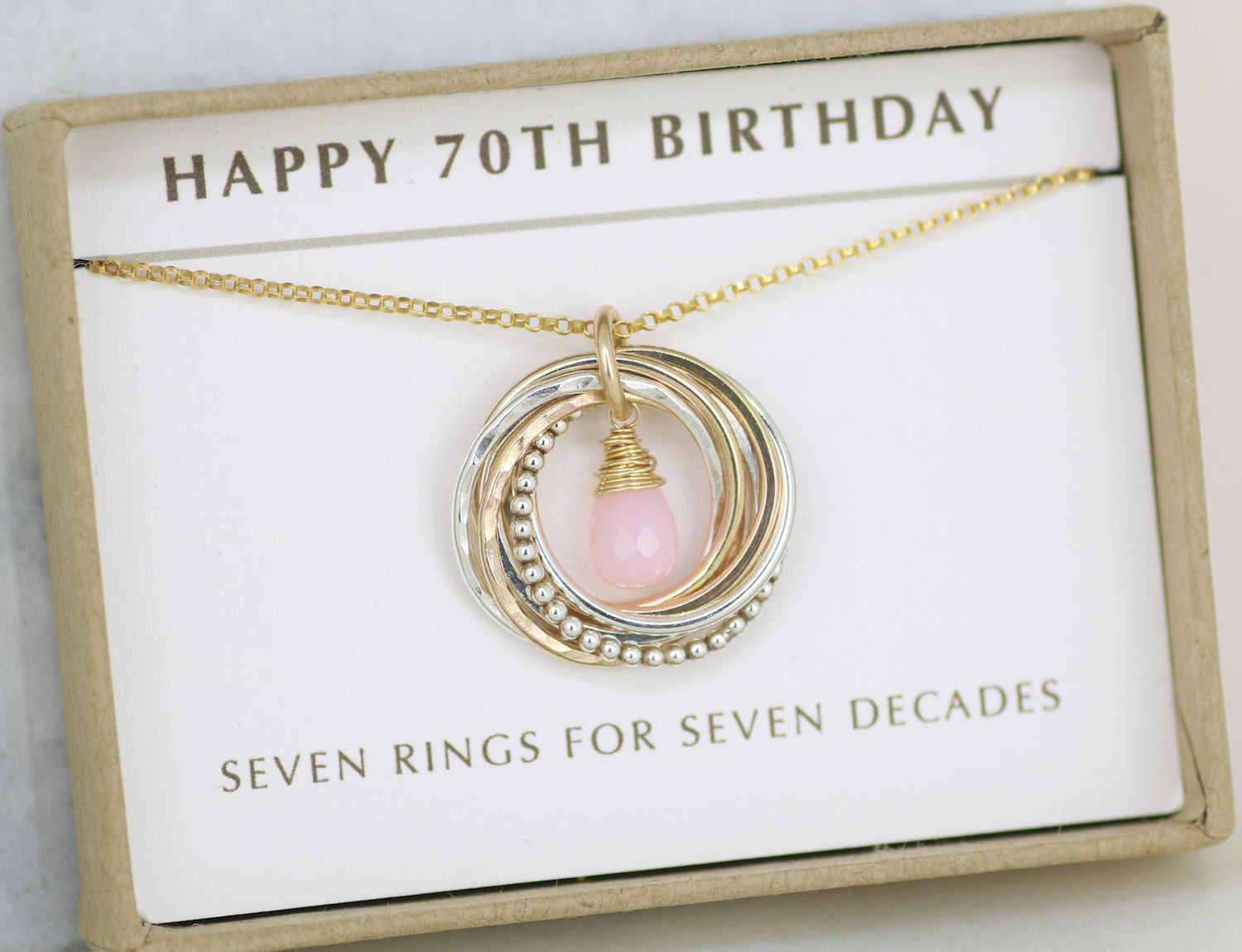 70Th Birthday Gift Ideas For Her
 70th birthday t for mother pink opal necklace October