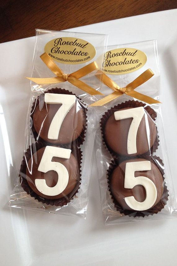 75th Birthday Party Favors
 8 Pairs 75 Chocolate Covered Oreo Cookie Candy Party