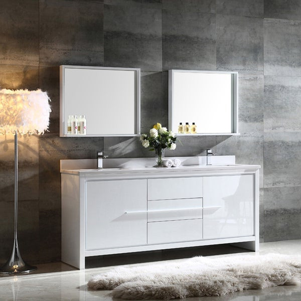 76 Inch Bathroom Vanity
 Shop Fresca Allier 72 inch White Modern Double Sink