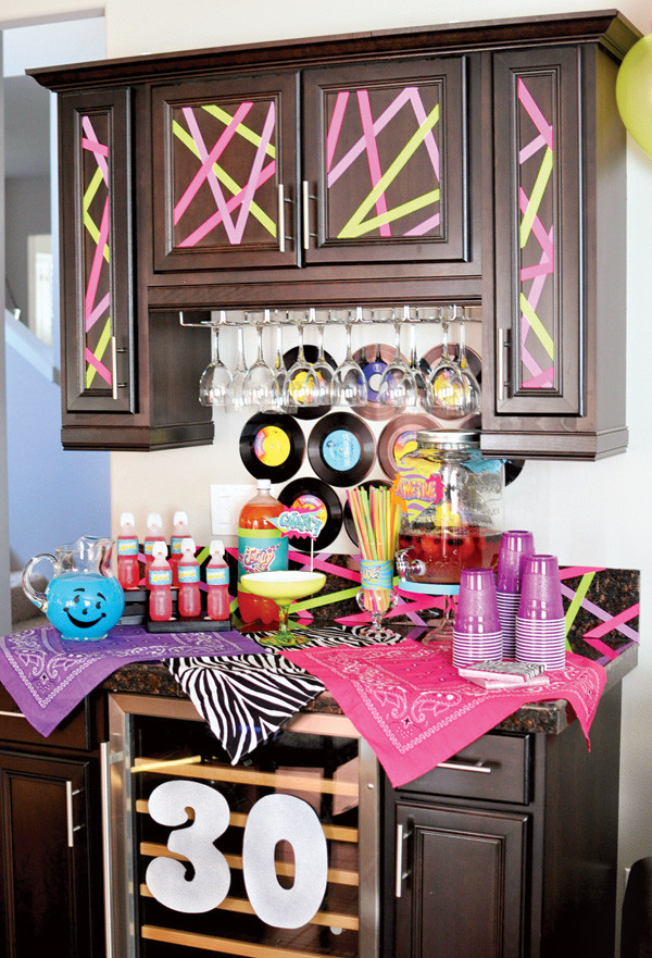 80 Birthday Decorations
 Born in the 80s Neon 30th Birthday Party Hostess with