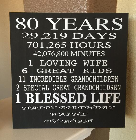 80 Years Old Birthday Quotes
 80 Year Old Birthday Wood Sign Can Be by CreativeSignsByTal