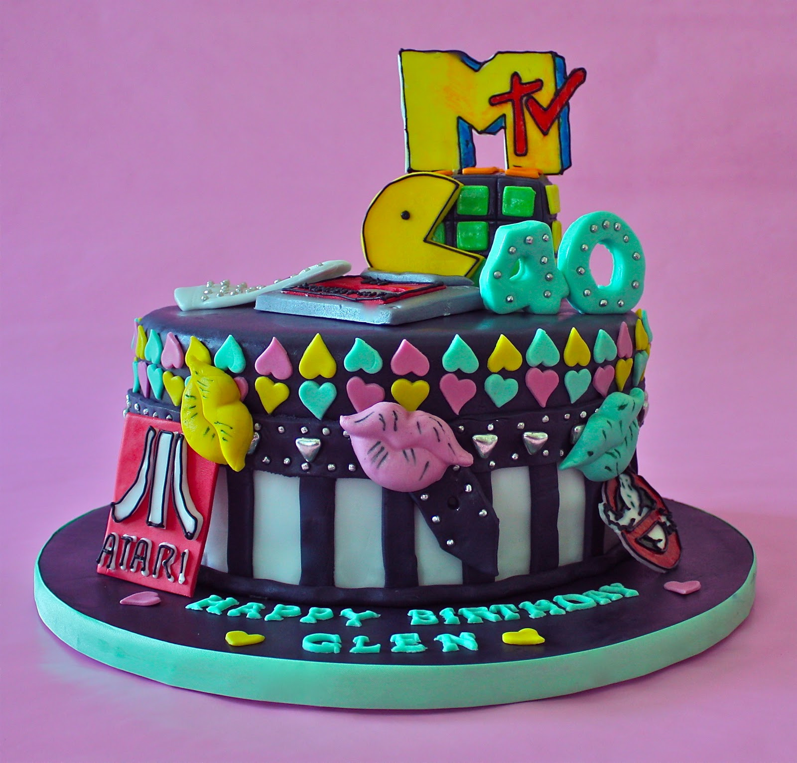 80s Birthday Cake
 80 S THEME CAKE