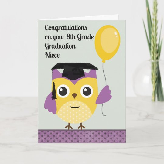 8Th Grade Graduation Gift Ideas For Niece
 8th Grade Graduation Card for Niece with Owl