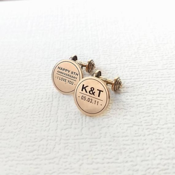 8Th Wedding Anniversary Gift Ideas For Him
 Bronze cufflinks Bronze wedding anniversary 8 years