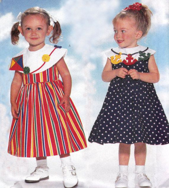 90S Fashion For Kids
 90s Toddler Girl Sailor Dress Sewing by