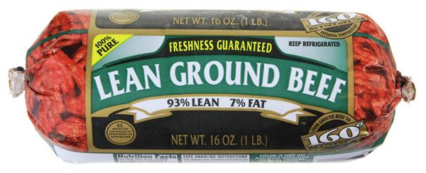 93 7 Ground Beef
 Lean Ground Beef lean fat