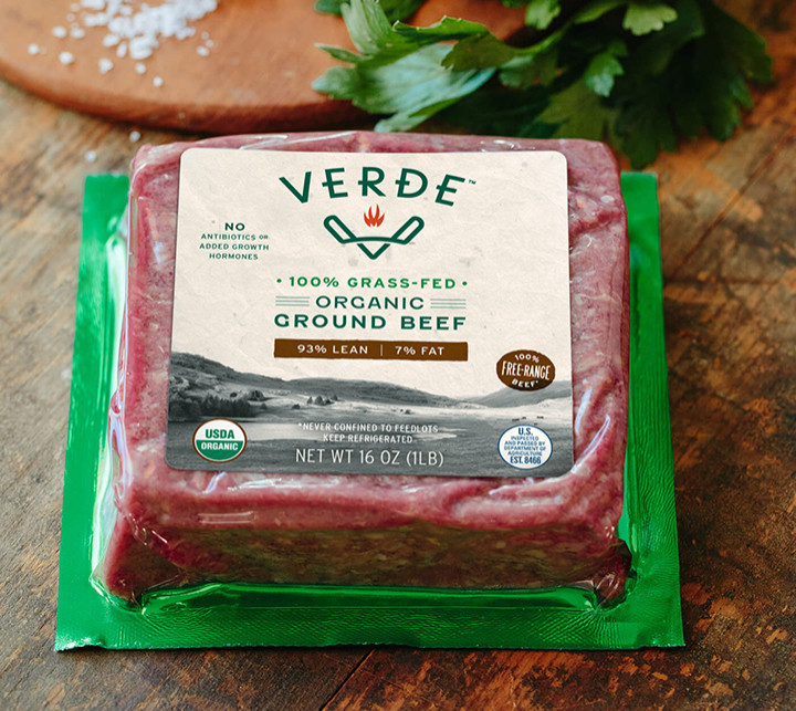 93 7 Ground Beef
 Grass Fed Organic Lean Ground Beef Verde Farms