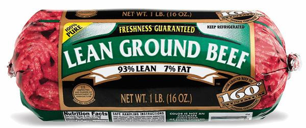 93 7 Ground Beef
 Lean Ground Beef lean fat