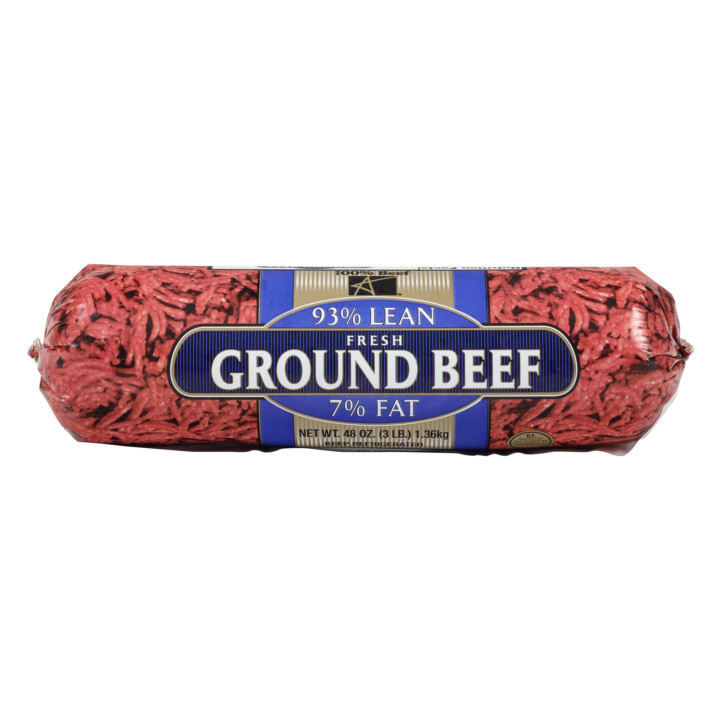 93 7 Ground Beef
 Fresh 93 7 Fine Ground Beef 12 3 Lb Chubs