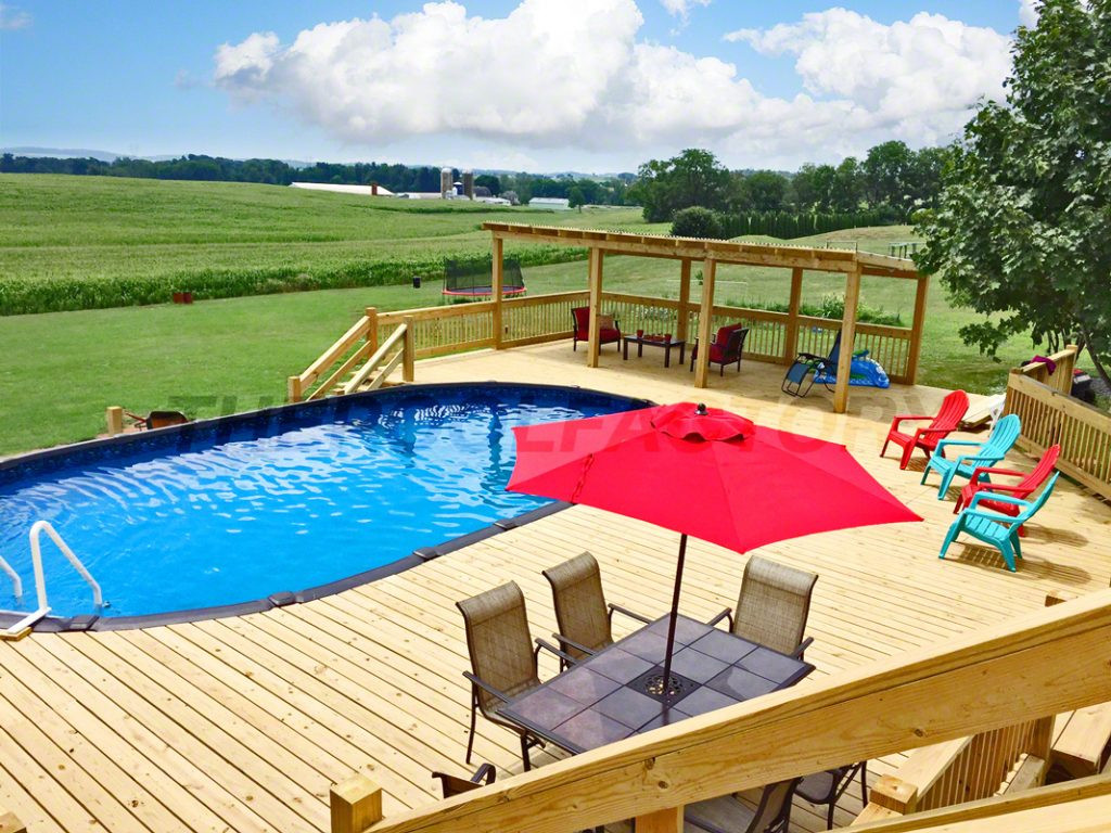 Above Ground Pool And Deck
 Pool Deck Ideas Partial Deck The Pool Factory