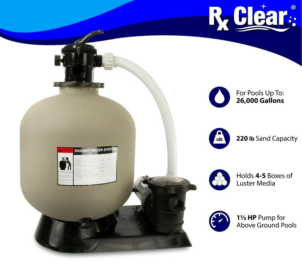 Above Ground Pool Filter Systems
 Radiant 22" Inch Ground Swimming Pool Sand Filter