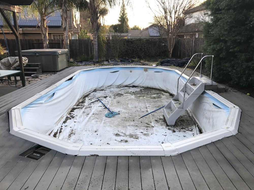 Above Ground Pool Liner Replacement
 16x32 Ground Pool Liner Installation in Davis CA