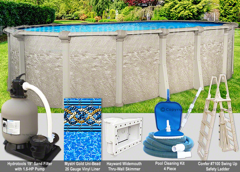 Above Ground Pool Packages
 12x24 Oval 54" High Ground Swimming Pool Package