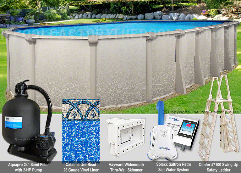 Above Ground Pool Packages
 18x33 Oval 52" High Saltwater 5000 Ground Salt