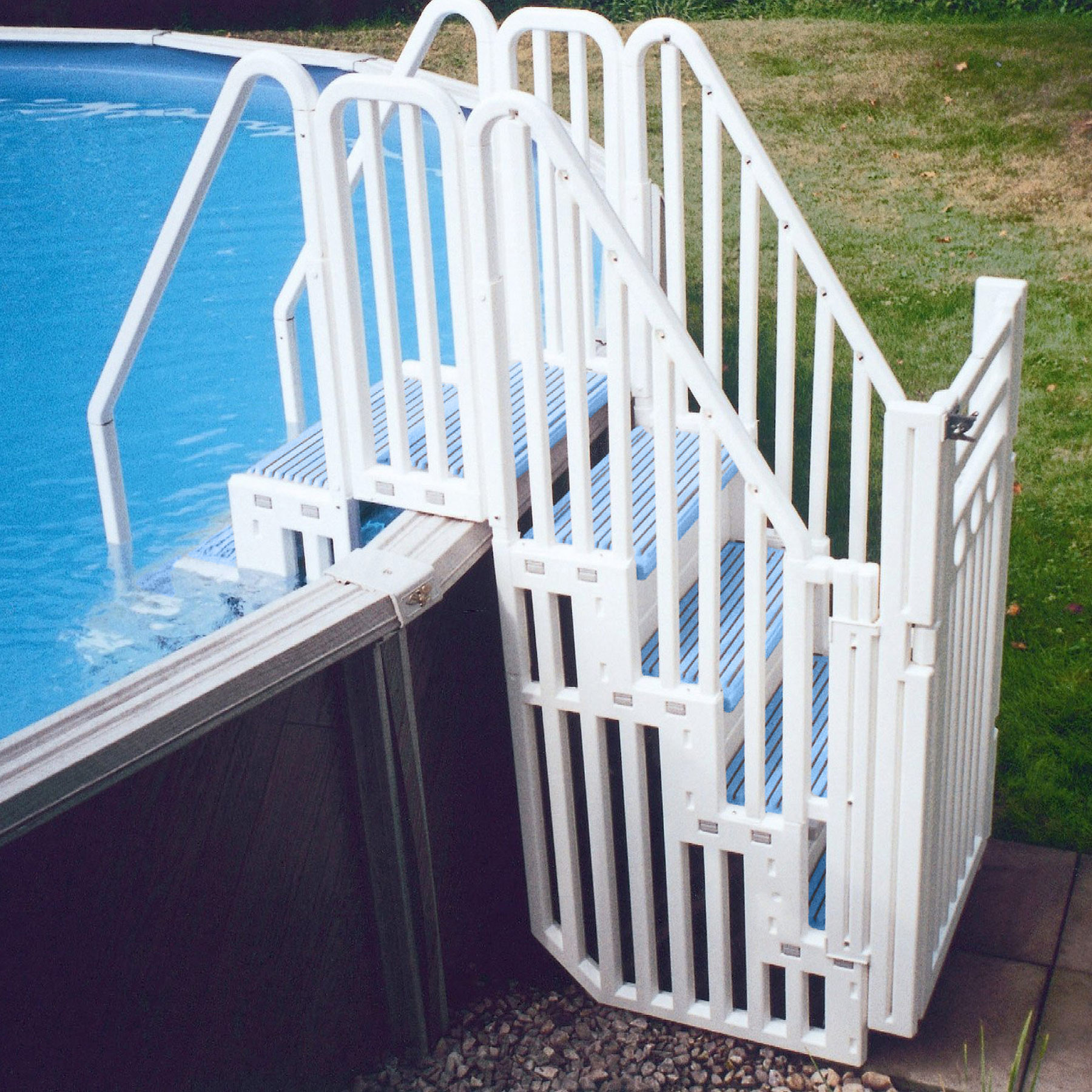 Above Ground Pool Stairs
 Confer Entry System for Ground Pools Blue