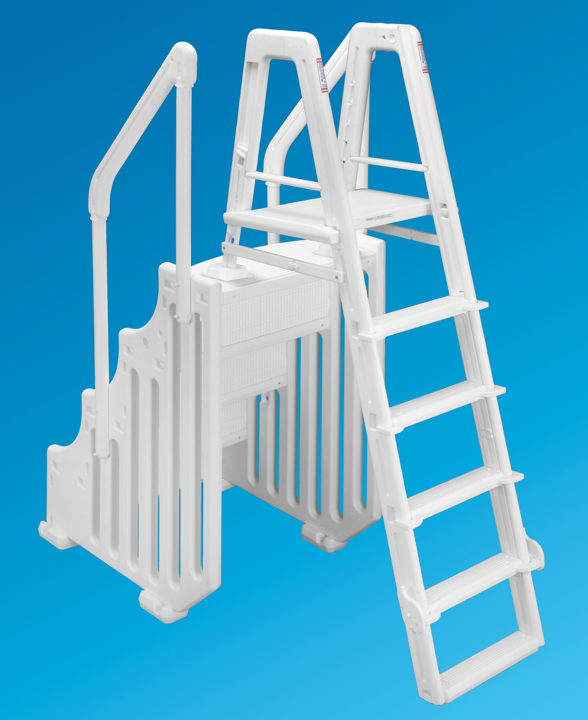 Above Ground Pool Stairs
 The Mighty Step and Safety Ladder Set 30" Wide