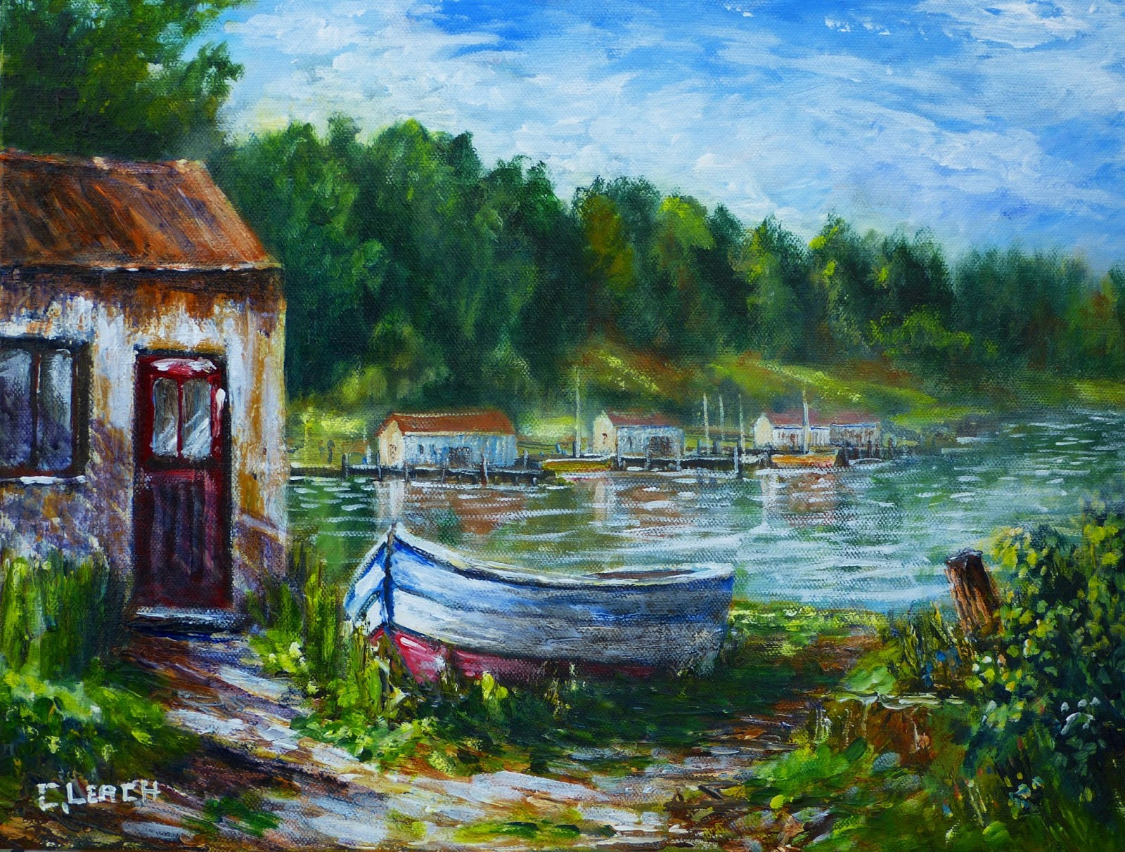 Acrylic Paint Landscape
 Acrylic Landscapes Boat New Acrylic Painting