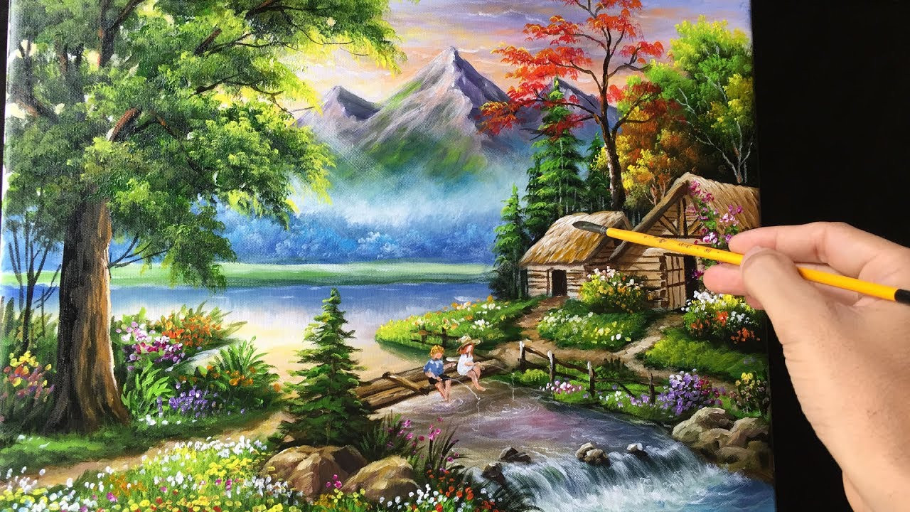 Acrylic Paint Landscape
 Painting a Beautiful Mountain Landscape with Acrylics