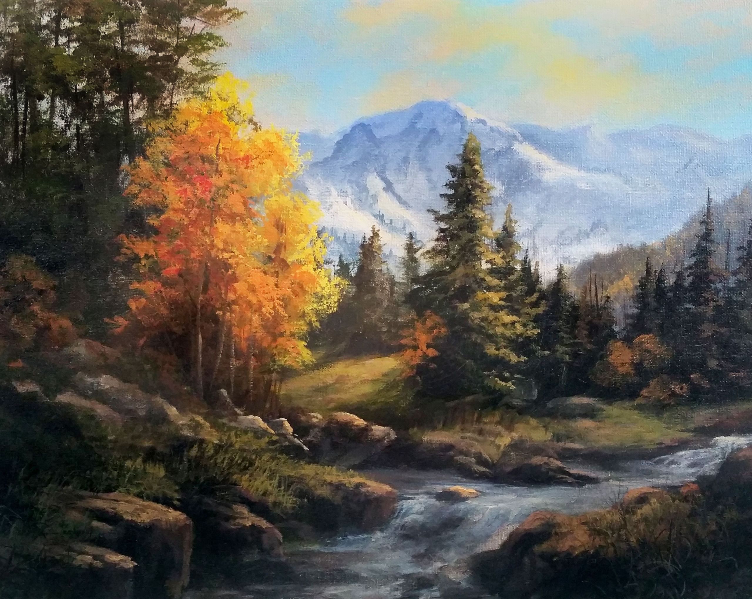 Acrylic Paint Landscape
 "Acrylic Landscape" Acrylic Painting by Kevin Hill Watch